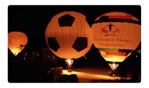 The Night Glow will delight spectators each evening at the Touchstone Energy® Balloon Festival.