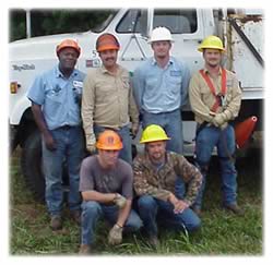 Responsible for WFEC’s right-of-way maintenance, shown from left, front row, are Jimmy Forsythe and Randy Adams, of Jebco, and, back row, Donald Roulhac, Theo Hobbs, Chad Mitchell and Josh Smith. Not shown are David Davis, Tony Howard and Richard Whitaker.