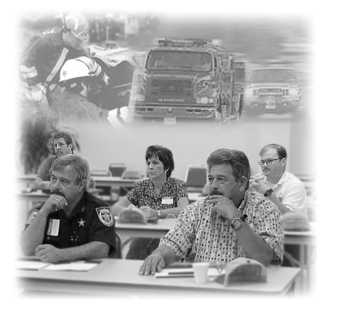 WFEC recently met with local law enforcement and emergency management officials to share ideas about how their agencies and the Co-op can mutually benefit through cooperation. Communication with the public is one area in which they plan to help each other. Shown, from left, are Rodney Andreason, Jackson County EM; J. B.